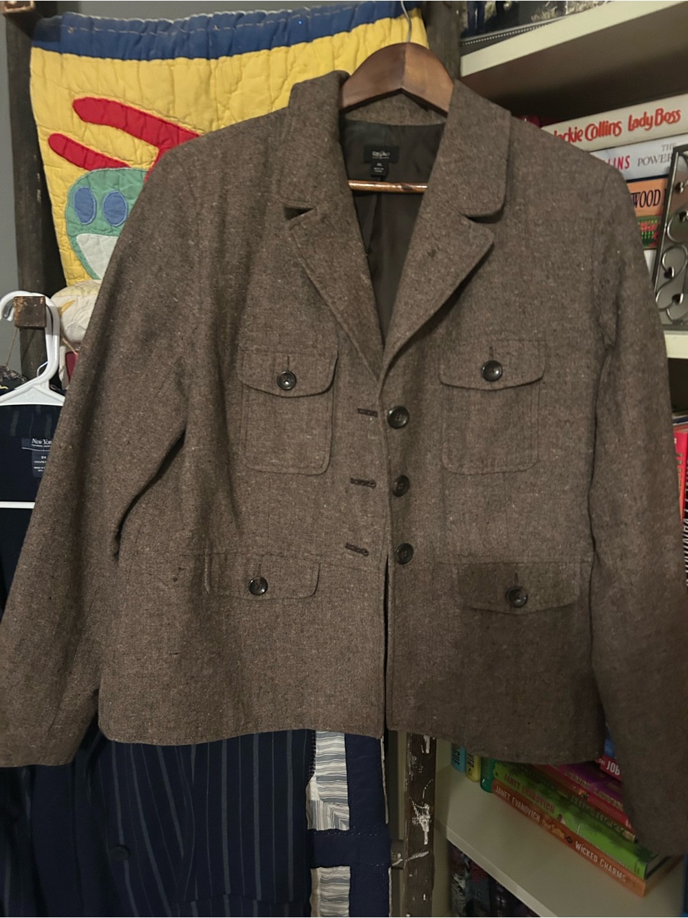 Mossimo Supply Co. Brown Wool-Blend Button Jacket